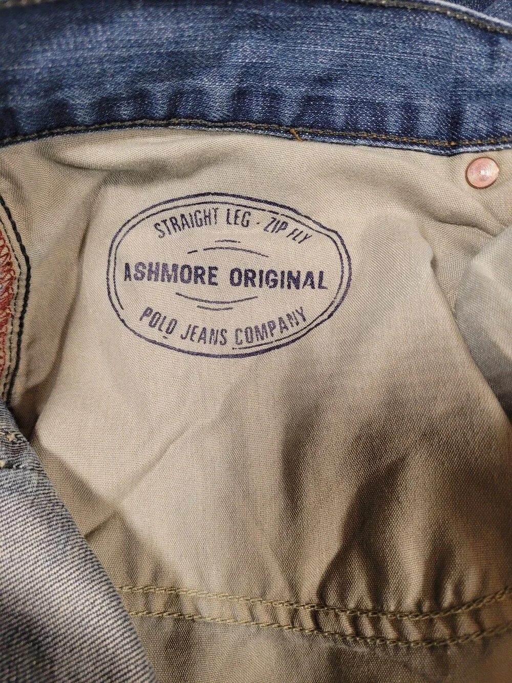 Polo Jeans Company Jeans Mens 46x30(44/29) Blue Ashmore OG Straight Leg RL Denim